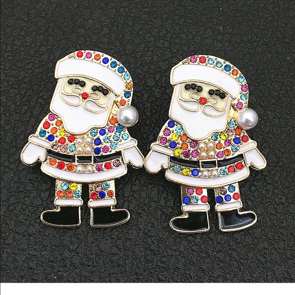 Christmas Holidays Colorful Santa Claus Earrings - Picture 4 of 9